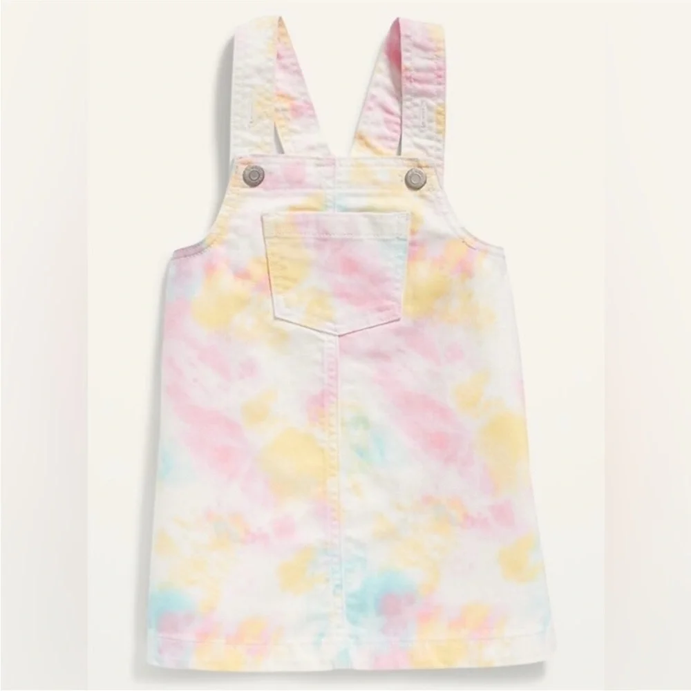 Old Navy girls Tie Dye shift skirt overall dress pastel colors toddler 5T